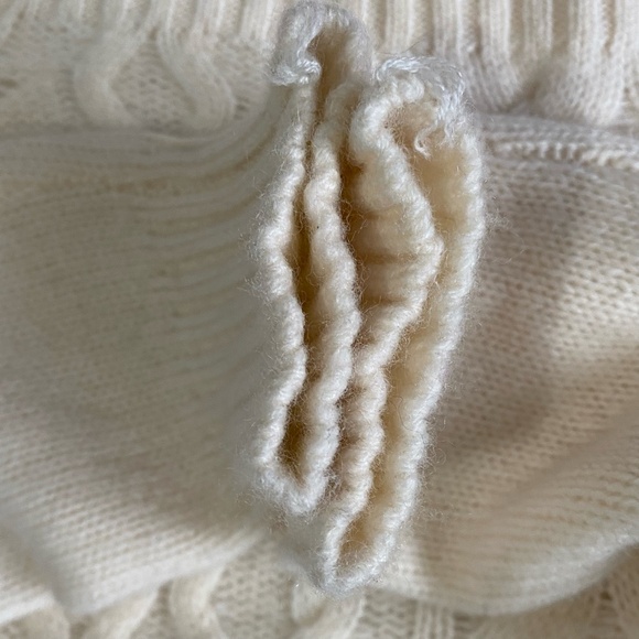 Halogen Wool Cashmere Ivory Cloud Cable Knit Sweater. Sz- XS - Picture 7 of 16